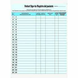 Tabbies Patient Sign-in Label Forms - Blue - 125 Pack - Medical Labels