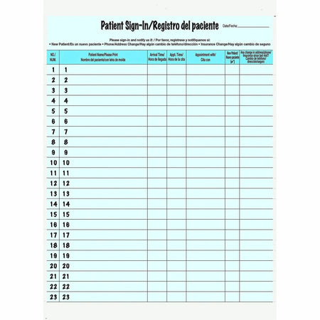 Tabbies Patient Sign-in Label Forms - Blue - 125 Pack - Medical Labels