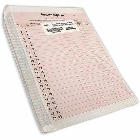 Tabbies Patient Sign-In Label Forms - Salmon - 125 Sheets - Pack of - Medical Labels