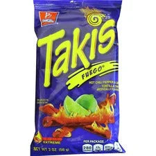 Takis Fuego Rolled Tortilla Chips: Hot Chili Pepper & Lime - 42/Carton - Snacks
