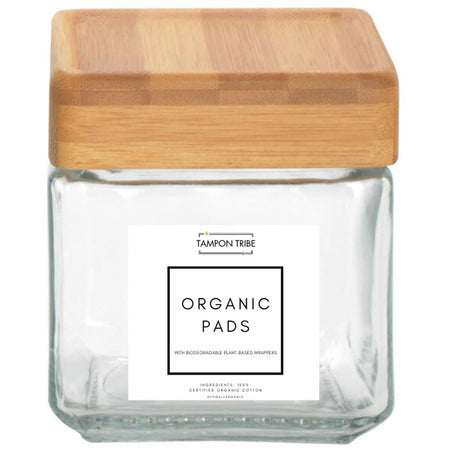 Tampon Tribe Clear Tempered Glass Spa Display Jars - 4/Carton - Feminine Hygiene Products