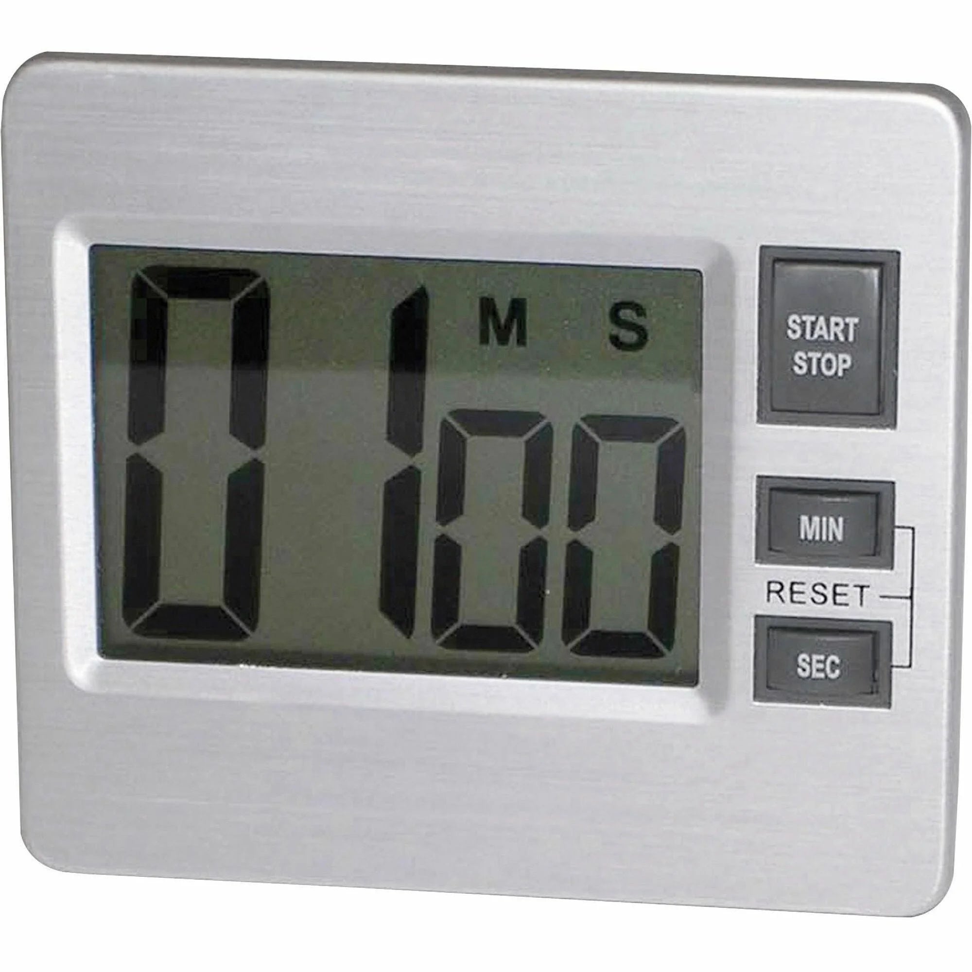Tatco Digital Timer: Sleek Desktop Timekeeper in Silver and Black - Sports Equipment