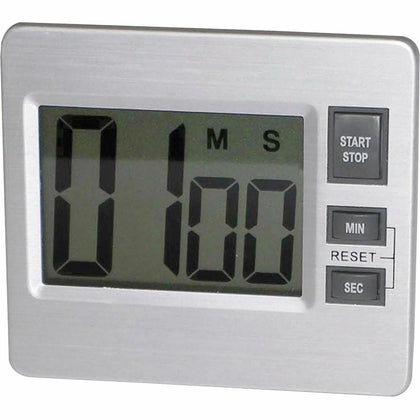 Tatco Digital Timer: Sleek Desktop Timekeeper in Silver and Black - Sports Equipment