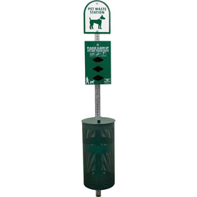 Tatco Dog Waste Station Trash Can - Rust Resistant Aluminum - Green - Containers & Lids