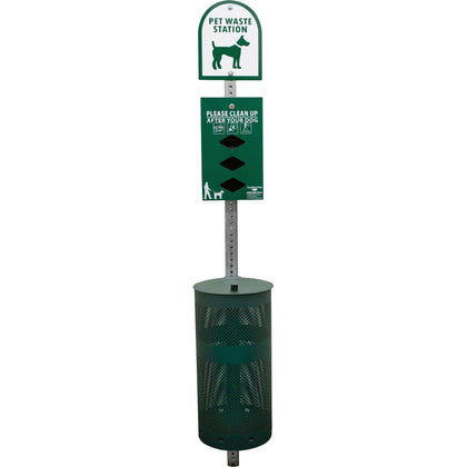 Tatco Dog Waste Station Trash Can - Rust Resistant Aluminum - Green - Containers & Lids