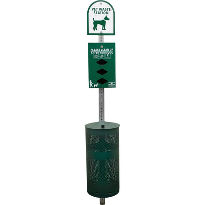 Tatco Dog Waste Station Trash Can - Rust Resistant Aluminum - Green - Containers & Lids