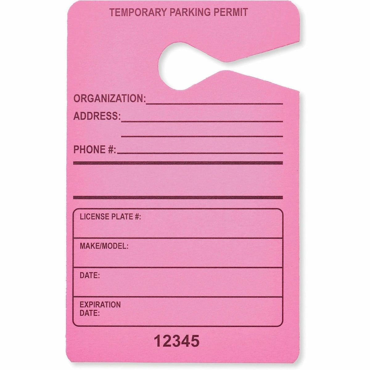 Tatco Fluorescent Pink Information Signs - 3.5’’ x 5.5’’ - Pack of 50 - & Nameplates