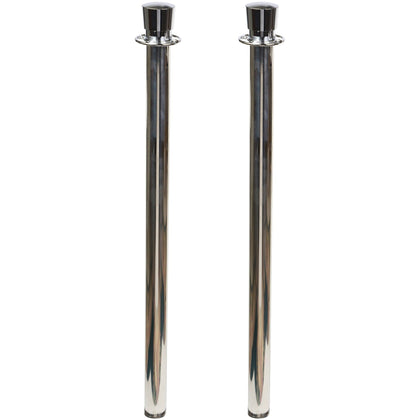 Tatco Heavy-duty Stanchion Posts - Stainless Steel 41’’ - Black Rope Attachment - Crowd Control