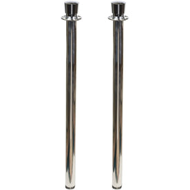 Tatco Heavy-duty Stanchion Posts - Stainless Steel 41’’ - Black Rope Attachment - Crowd Control