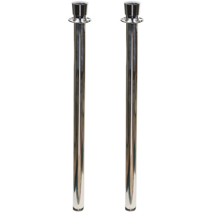Tatco Heavy-duty Stanchion Posts - Stainless Steel 41’’ - Black Rope Attachment - Crowd Control