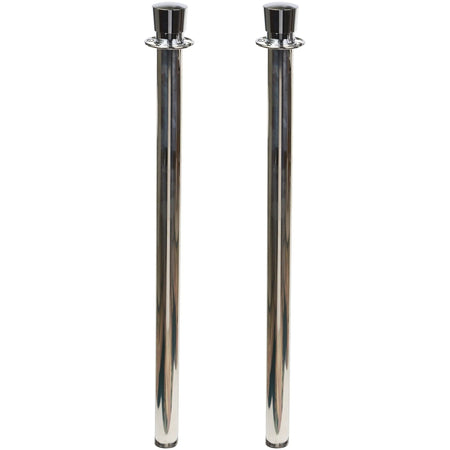 Tatco Heavy-duty Stanchion Posts - Stainless Steel 41’’ - Black Rope Attachment - Crowd Control