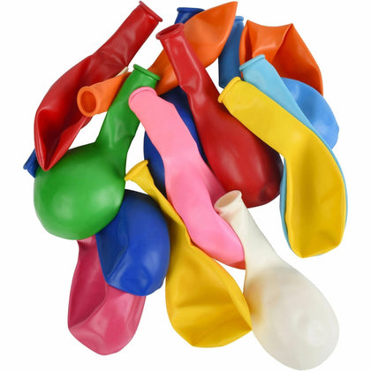 Tatco Latex Balloons - 12’’ Diameter - Assorted Colors - 100 Pack
