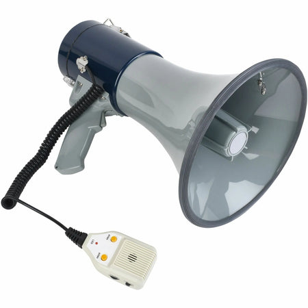 Tatco Lightweight Hand Megaphone - 25W Amplifier - Gray & Blue - Electronic Accessories