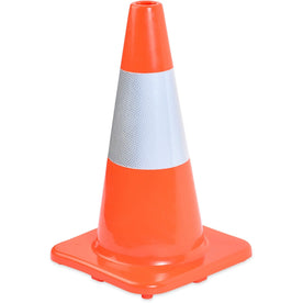 Tatco Reflective Traffic Cone: Sturdy Molded Cone Shape with Paint - Safety Signs