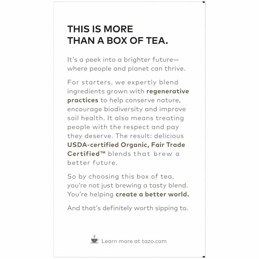 Tazo Regenerative Organic Earl Grey Black Tea Bag - 16 / Box
