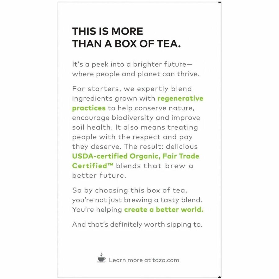 Tazo Regenerative Organic Green Ginger Tea Bag - 16 / Box