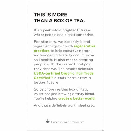 Tazo Regenerative Organic Green Ginger Tea Bag - 16 / Box