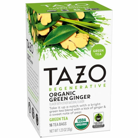 Tazo Regenerative Organic Green Ginger Tea Bags - 16 Count Box