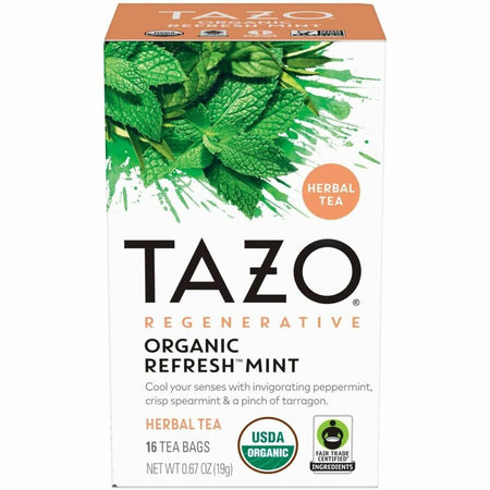 Tazo Regenerative Organic Refresh Mint Herbal Tea Bag - 16 / Box