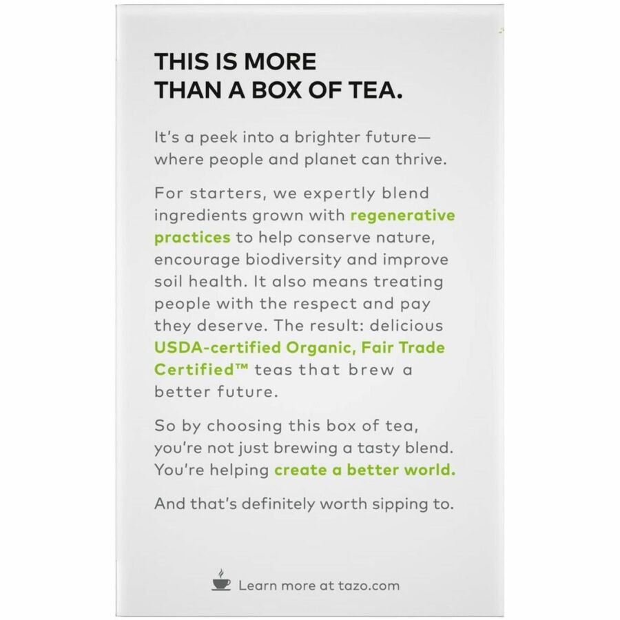 Tazo Regenerative Organic Zen Green Tea Bag - 16 / Box
