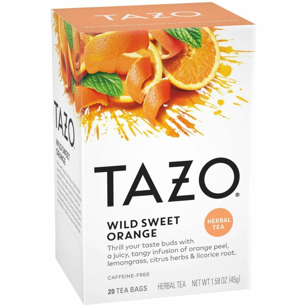 Tazo Wild Sweet Orange Herbal Tea Bag - Organic - 20 / Box