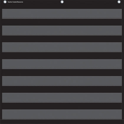 Teacher Created Resources Black 7 Pocket Chart - Learning Tool for Skill Development - Charts & Accessories