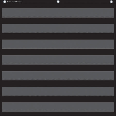 Teacher Created Resources Black 7 Pocket Chart - Learning Tool for Skill Development - Charts & Accessories
