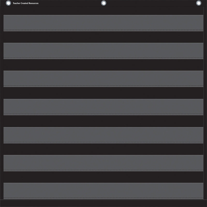 Teacher Created Resources Black 7 Pocket Chart - Learning Tool for Skill Development - Charts & Accessories