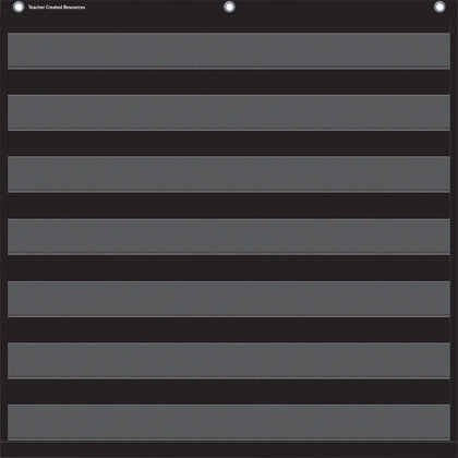 Teacher Created Resources Black 7 Pocket Chart - Learning Tool for Skill Development - Charts & Accessories