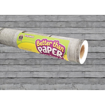 Teacher Created Resources Bulletin Board Roll - Gray Wood Fabric - 12 ft x 48’’ - Sets & Trim
