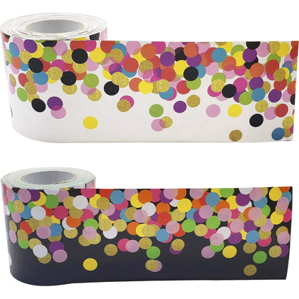 Teacher Created Resources Colorful Confetti Border Trim - Vibrant 3’’ x 600’’ - Multicolor - 2/Set - Bulletin Board