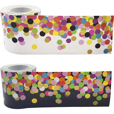 Teacher Created Resources Colorful Confetti Border Trim - Vibrant 3’’ x 600’’ - Multicolor - 2/Set - Bulletin Board