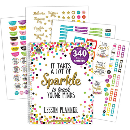 Teacher Created Resources Confetti Lesson Planner - Academic 40-Week Wire Bound - Teaching Calendars & Planners