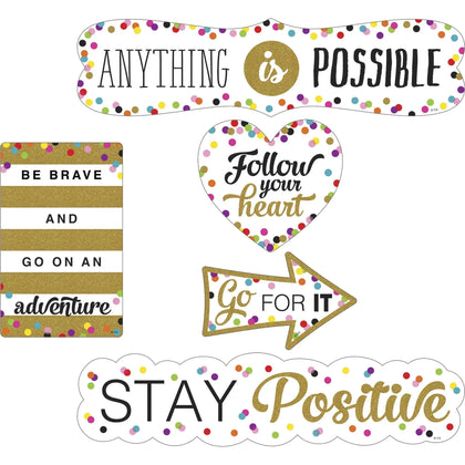 Teacher Created Resources Confetti Positive Accents: Multicolor Write on/Wipe off - 10 Pack - Bulletin Board Sets & Trim