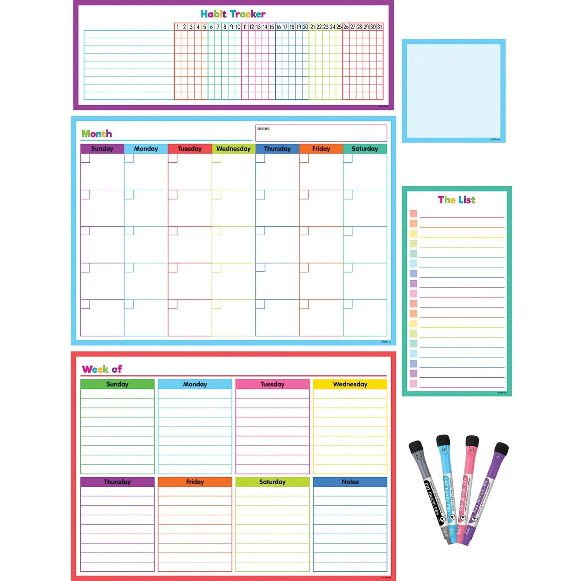 Teacher Created Resources Dry-Erase Task Calendar Set - Stay Organized! - Teaching Calendars & Planners