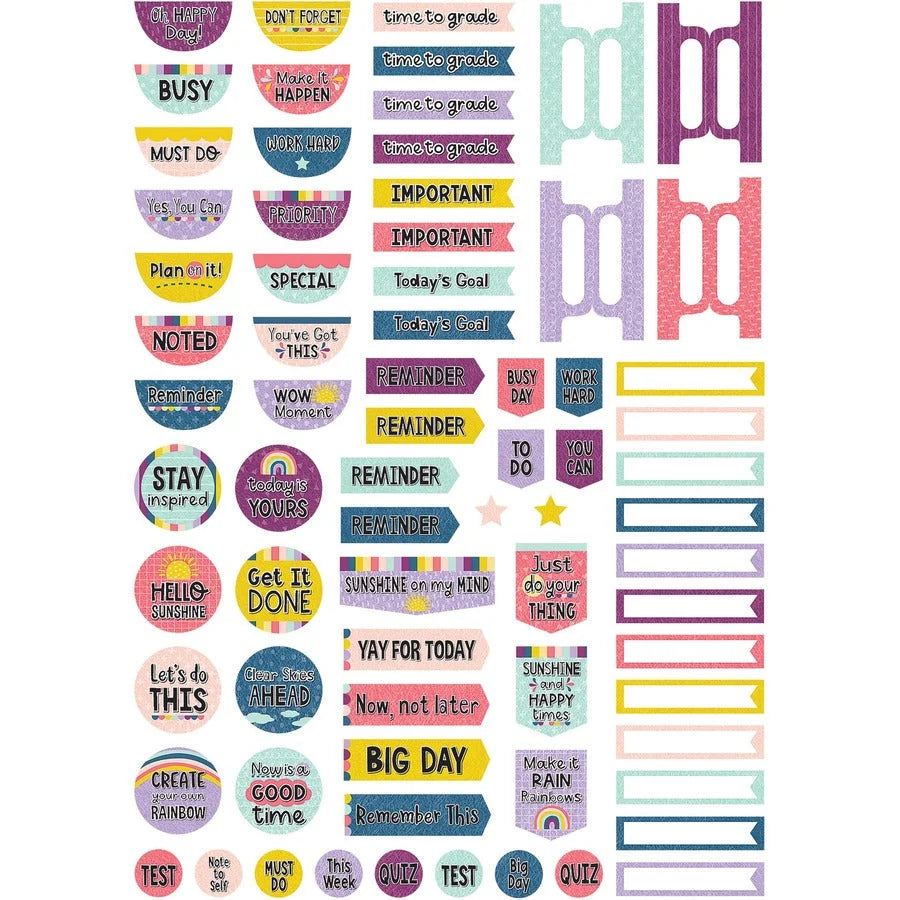 Teacher Created Resources Lesson Planner: Oh Happy Day - Monthly 40-Week Double Page Layout - Multi Substitute &