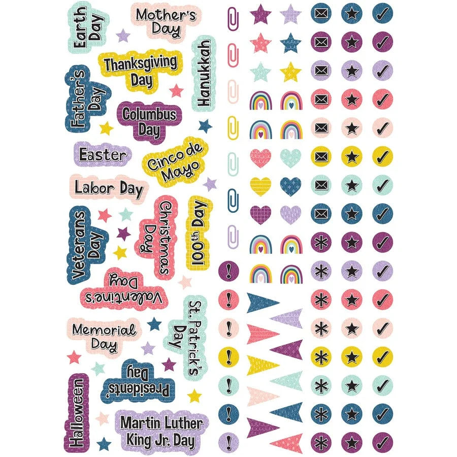 Teacher Created Resources Lesson Planner: Oh Happy Day - Monthly 40-Week Double Page Layout - Multi Substitute &
