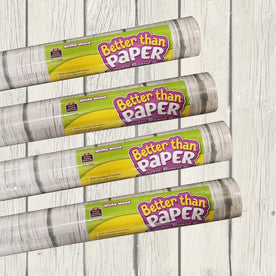 Teacher Created Resources White Wood Paper Board Roll - 12 ft x 48’’ - & Gray - 4 Pack - Bulletin Sets Trim