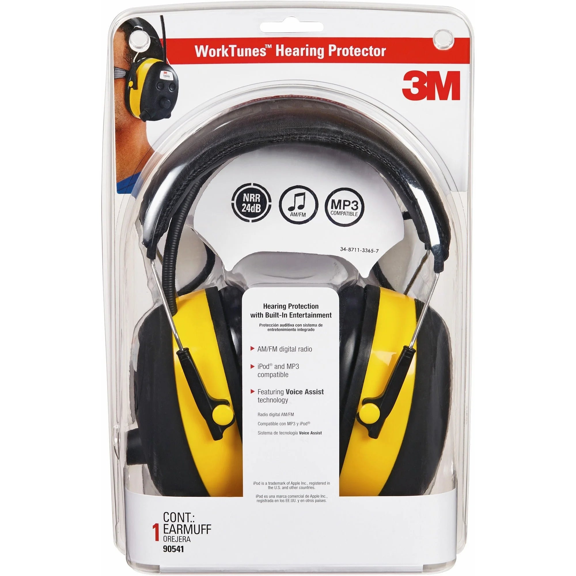 Tekk Protection Digital WorkTunes Earmuffs - Stereo Wired Headphones - Protective Gear