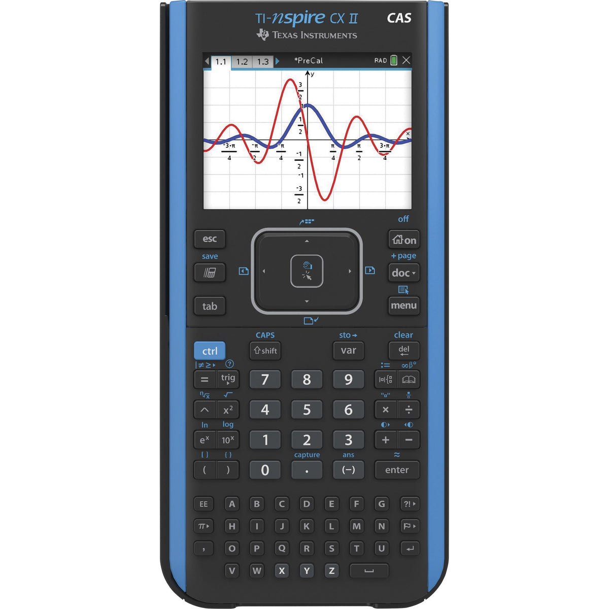 Texas Instruments Nspire CX II CAS Graphing Calculator - Rechargeable Computer Algebra System - Gray - Calculators
