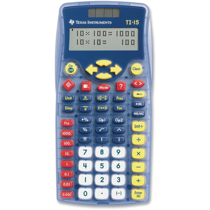 Texas Instruments TI-15 Explorer Calculator - Dual Power Impact Resistant Cover - Calculators