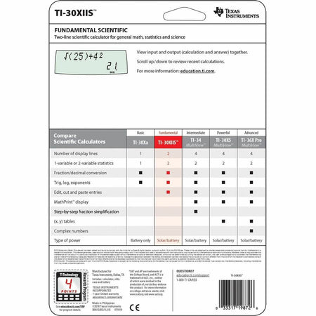 Texas Instruments TI30XIIS Dual Power Scientific Calculator - Alternate-Image4