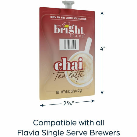 The Bright Tea Co. Chai Latte Freshpack - Compatible with Flavia Aroma Creation 300 600 - 72 / Carton