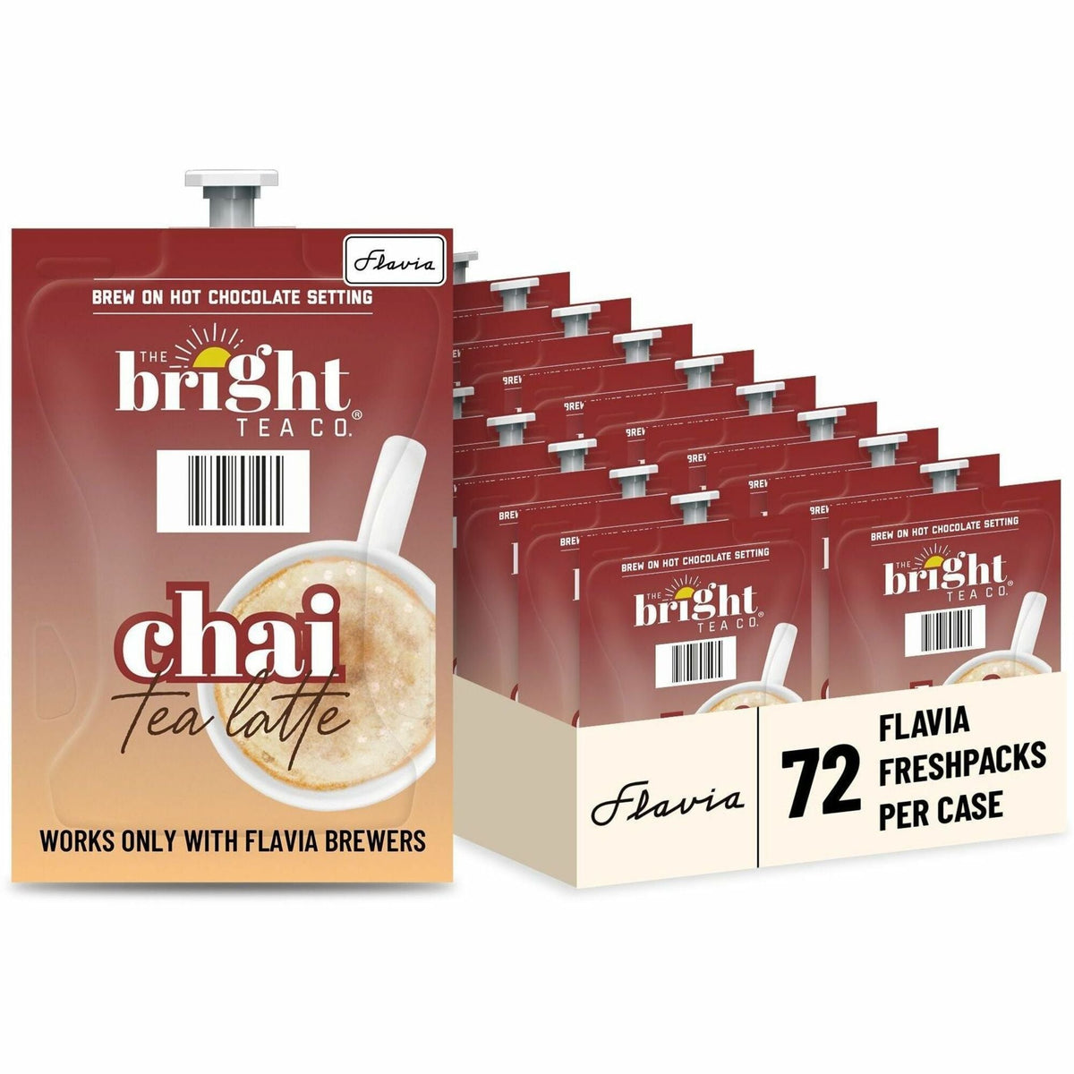 The Bright Tea Co. Chai Latte Freshpack - Compatible with Flavia Aroma Creation 300 600 - 72 / Carton