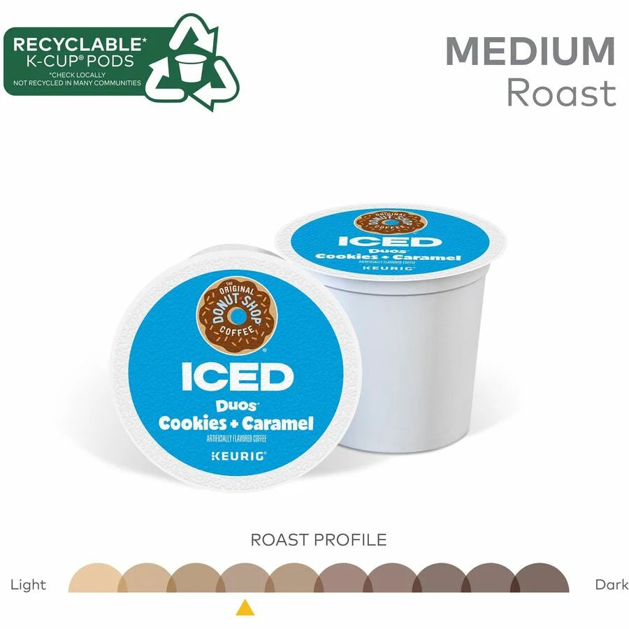 The Original Donut Shop® Iced Duos Cookies and Caramel Coffee - 24 K-Cups