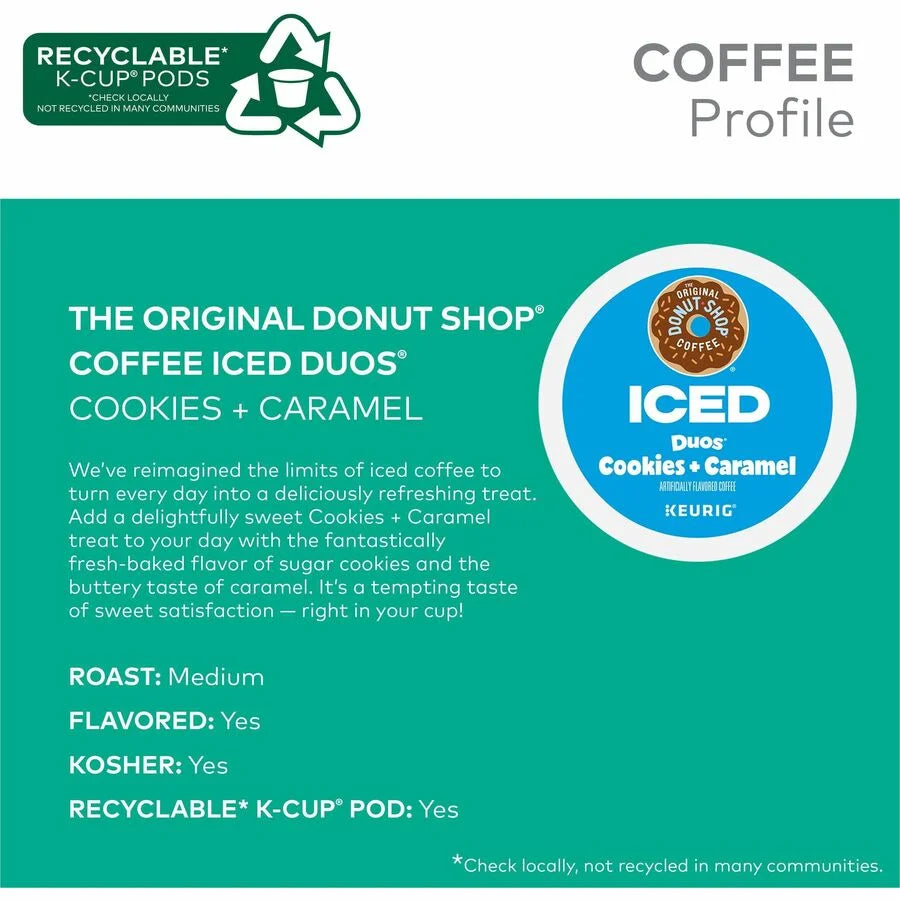 The Original Donut Shop® Iced Duos Cookies and Caramel Coffee - 24 K-Cups