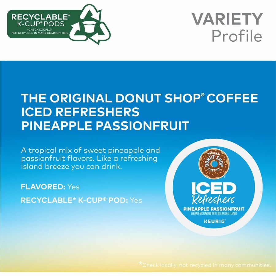 The Original Donut Shop® Iced Refreshers - Pineapple Passionfruit - 20/Box - 4 / Carton - Coffee