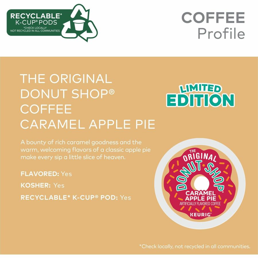 The Original Donut Shop® K-Cup Caramel Apple Pie Coffee - Compatible with Keurig Brewer - Light
