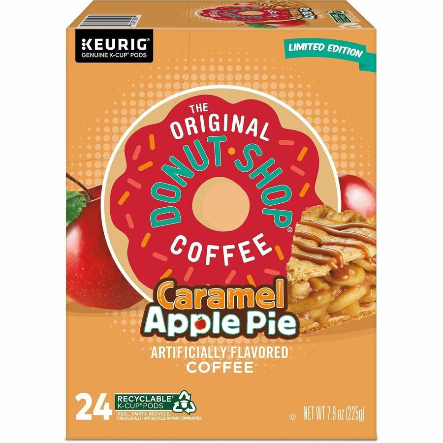 The Original Donut Shop® K-Cup Caramel Apple Pie Coffee - Compatible with Keurig Brewer - Light - Per Box - 24