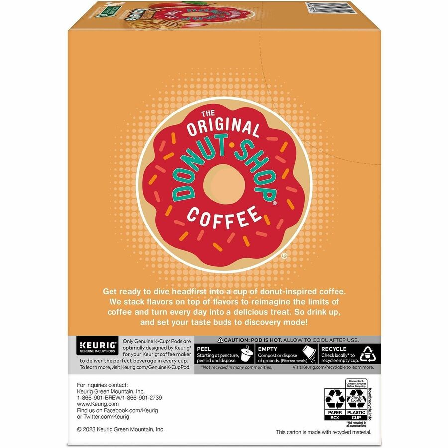 The Original Donut Shop® K-Cup Caramel Apple Pie Coffee - Compatible with Keurig Brewer - Light - Per Box - 24